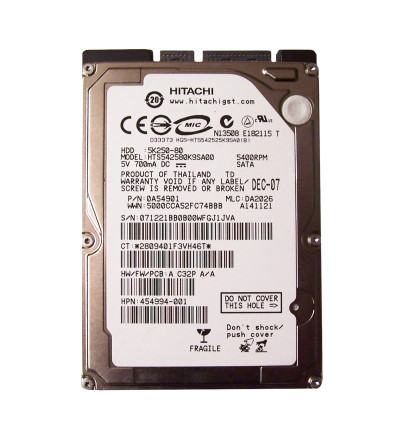 HTS542580K9SA00 - Hitachi 80GB 5400RPM SATA 8MB 2.5" HDD