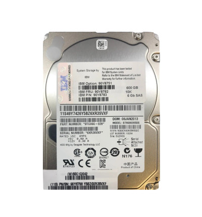 IBM 600GB 10000RPM SAS 6Gb/s 2.5-Inch Hard Drive for Storage System, compatible with servers