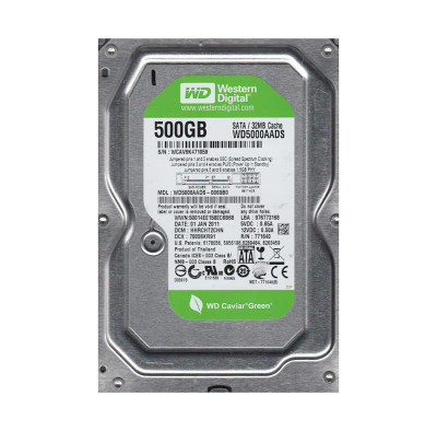 Western Digital Caviar Green 500GB SATA Hard Drive 7200RPM 32MB Cache 3.5-Inch - Compatible with servers