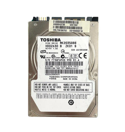 MK2035GSS - Toshiba 200GB 4200RPM SATA 2.5" 8MB HDD
