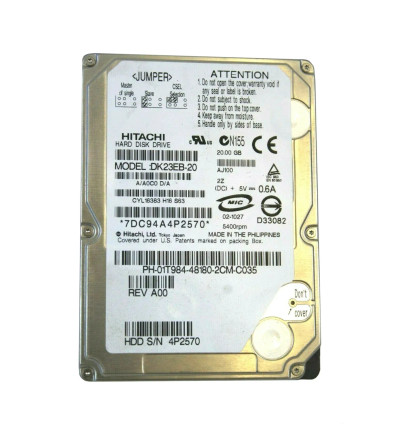 Hitachi 20GB 5400RPM IDE/ATA 2MB Cache 2.5 Hard Drive for DK23EB-20 Servers