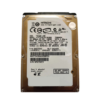 Hitachi Travelstar 7K320 160GB SATA Hard Drive 7200RPM 16MB Cache 2.5 - Compatible with servers