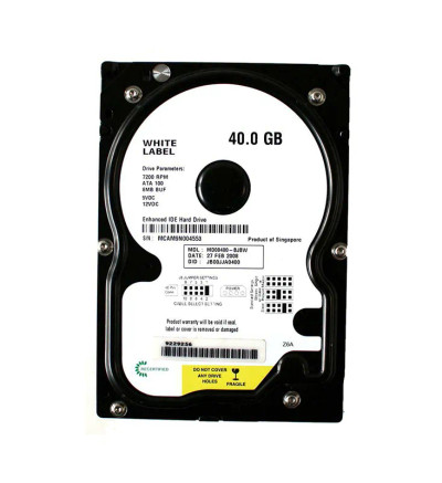Western Digital 40GB 5400RPM IDE 2MB Cache Hard Drive for Desktop Computers