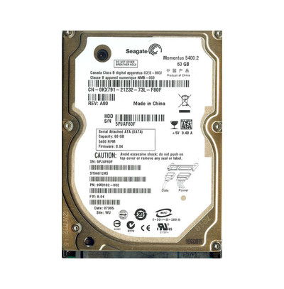 9W3182-032 - Seagate Momentus 5400.2 Series 60GB 5400RPM SATA 1.5Gb/s NCQ 8MB Cache 512 2.5-Inch Hard Drive