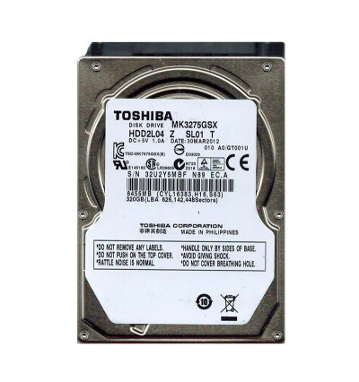 Toshiba 320GB 5400RPM SATA 3Gb/s 8MB Cache 2.5-Inch Hard Drive for HDD2L04 - compatible with laptops
