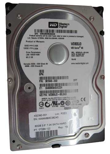 381648-002 - HP 80GB 7200RPM SATA 3.5" HDD