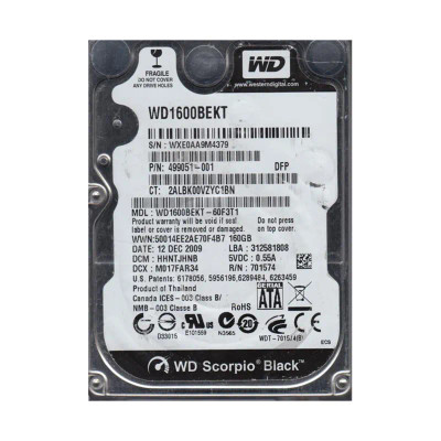 WD1600BEKT-60F3T1 - Western Digital 160GB 7200RPM SATA 16MB 2.5" HDD