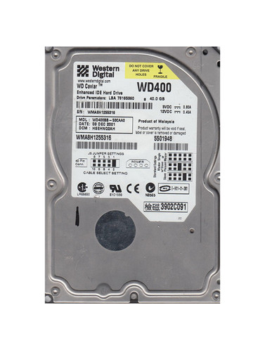 WD WD400BB-53CAA0 Caviar 40GB 7200RPM EIDE 3.5-Inch HDD