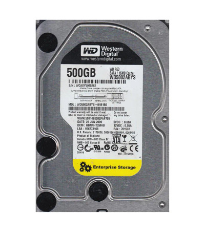 WD WD5002ABYS-01B1B0 RE3 500GB 7200RPM SATA 3Gb/s 3.5HDD