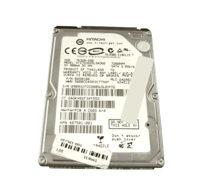 487581-001 - HP 250GB 7200RPM SATA 3Gb/s 2.5" HDD