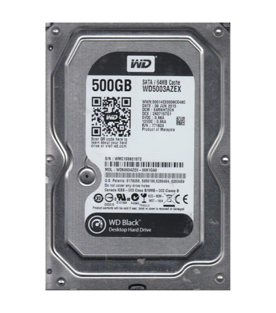 WD5003AZEX-00K1GA0 - Western Digital 500GB 7200RPM SATA 6Gb/s 64MB 3.5" HDD