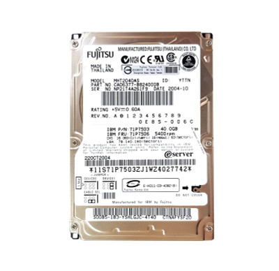 Fujitsu MHT2040AS MHT Series 40GB 5400RPM IDE ATA-6 2.5HDD