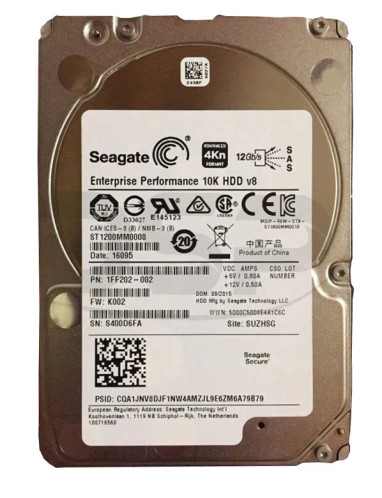 ST1200MM0008 - Seagate 1.2TB 10K RPM SAS 12Gb/s 2.5" HDD