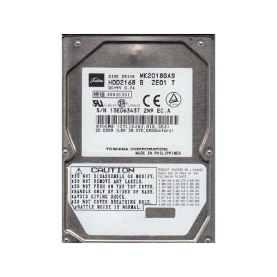 HDD2168P - TOSHIBA 20GB 4200RPM 2.5" IDE HDD