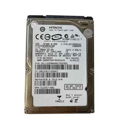 Hitachi Travelstar 5K500.B 500GB SATA Hard Drive for Laptops