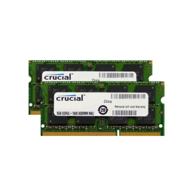Crucial 16GB DDR3-1600MHz SODIMM Memory Module Kit for Laptop - CT2KIT102464BF160B - Dual Rank, Non-ECC, 204-Pin, 1.35V
