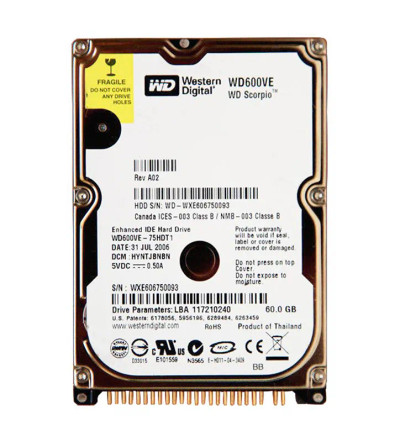 WD6000VE - Western Digital 60GB 5400RPM ATA-100 8MB 2.5" HDD