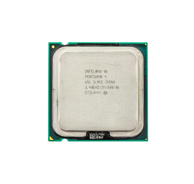 Intel Pentium 4 651 processor for PLGA775 socket, 3.40GHz, 2MB L2 cache, compatible with single-core systems.
