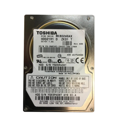 N8583 - Dell 80GB 5400RPM IDE/ATA 8MB 2.5" HDD