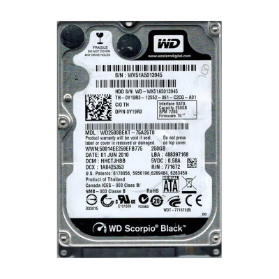 WD2500BEKT-75A25T0 - Western Digital Scorpio Black 250GB 7200RPM Hard Drive