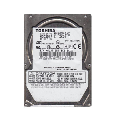 HDD2D17 - TOSHIBA 60GB 5400RPM IDE ATA-100 8MB 2.5" HDD