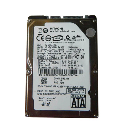 5K320-160 - Hitachi 160GB 5400RPM SATA 2.5" HDD