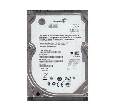 Seagate 40GB 5400RPM SATA 3Gb/s 8MB Cache 2.5-Inch Hard Drive for data storage in laptops