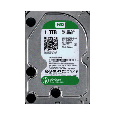 Western Digital Green 1TB SATA Hard Drive 5400RPM 64MB Cache 3.5-Inch - Compatible with RoHS - WD10EZRX-00DC0B0