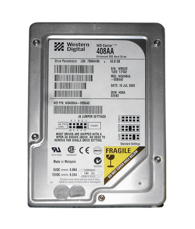 WD408AA - Western Digital 40.8GB 5400RPM EIDE 2MB 3.5" HDD