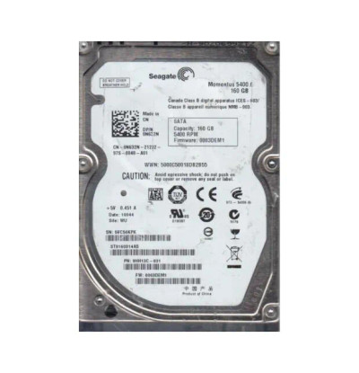 9HH13C-031 - Seagate 160GB 5400RPM SATA 8MB 2.5" HDD