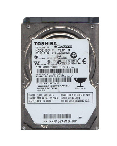 HDD2H83F - TOSHIBA 320GB 5400RPM SATA 8MB 2.5" HDD