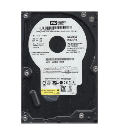 WD3200SD-01KNB0 - Western Digital 320GB 7200RPM SATA 1.5Gb/s 3.5" HDD
