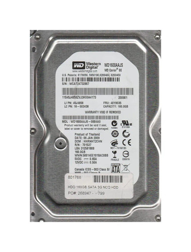 Western Digital Caviar Blue 160GB SATA Hard Drive 7200RPM - 3.5-Inch - Compatible with Servers