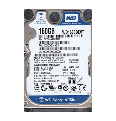 WD WD1600BEVT-22ZCT0 Upgrade with Laptop Hard Drive