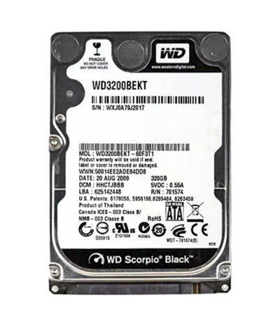 WD3200BEKT-60F3T1 - Western Digital 320GB SATA 7200RPM 2.5" 16MB HDD