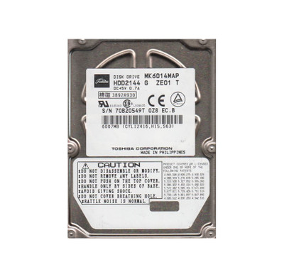 HDD2144G - TOSHIBA 6GB 4200RPM IDE 2.5" HDD