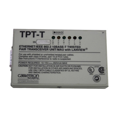 TPT-T - CABLETRON 10Mb/s Ethernet Adapter Twisted Pair Transceiver with LANView