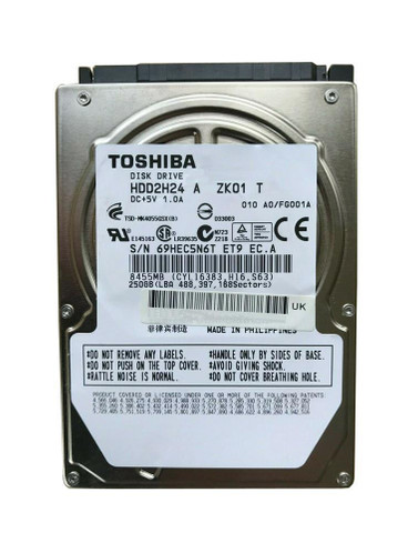 Toshiba 250GB 5400RPM SATA 3Gb/s 8MB Cache 2.5-Inch Hard Drive for HDD2H2495MM - compatible with laptops