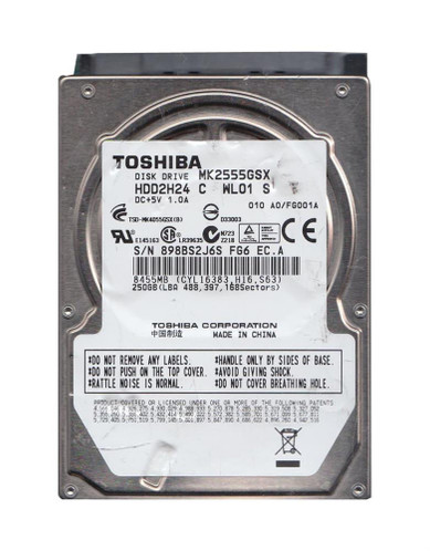 HDD2H24CWL01 - TOSHIBA 250GB 5400RPM SATA 8MB 2.5" HDD