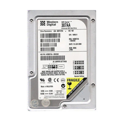 Western Digital Caviar 307AA 30.7GB 5400RPM EIDE 40-Pin 2MB Cache 3.5-Inch Hard Drive for Desktop Computers