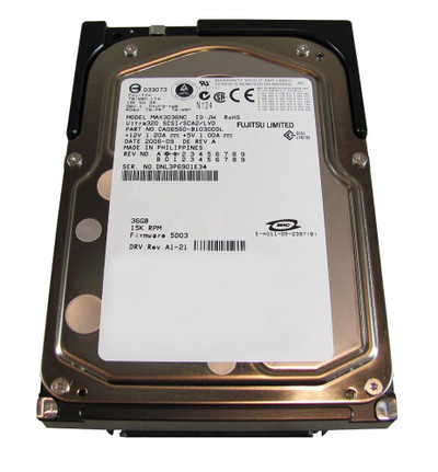 Fujitsu 36GB 15000RPM Ultra320 SCSI Hard Drive for Servers - Hot-Pluggable 3.5-Inch - MAX3036NC