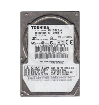 HDD2D08BZK01 - TOSHIBA 100GB 5400RPM IDE ATA-100 16MB 2.5" HDD