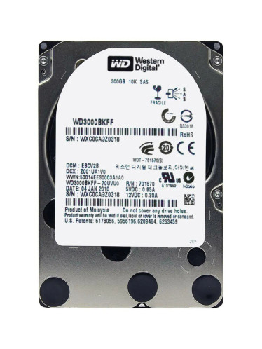 WD3000BKFF-70UVU0 - Western Digital 300GB 10000RPM SAS 3Gb/s 2.5" HDD