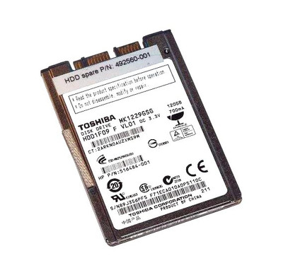 HDD1F09 - Toshiba 120GB 5400RPM SATA 3Gb/s 8MB Cache 1.8-Inch Hard Drive