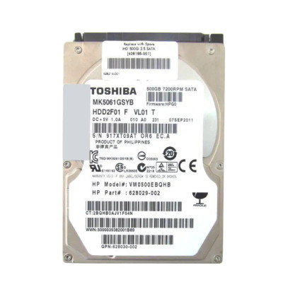 628029-002 - HP 500GB 7200RPM SATA 3Gb/s 2.5" HDD