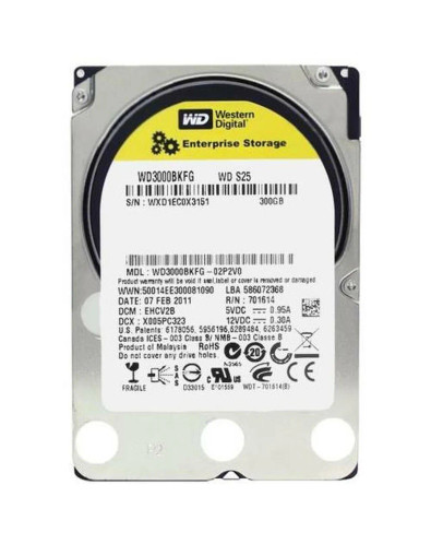 Western Digital S25 300GB SAS 6Gb/s 2.5 Enterprise HDD - WD3000BKFG-02P2V0