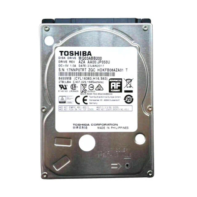 MQ03ABB200 - TOSHIBA 2TB 5400RPM SATA 6Gb/s 2.5" HDD