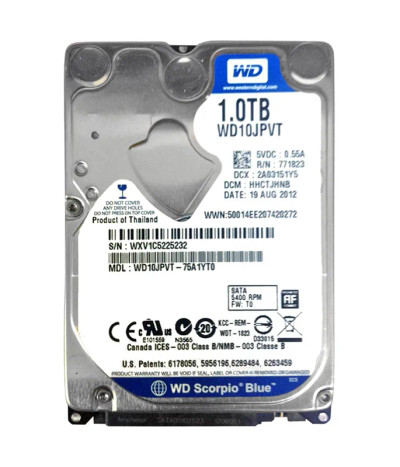 WD10JPVT-75A1YT0 - Western Digital 1TB 5400RPM SATA 8MB 2.5" HDD