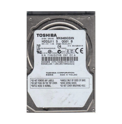 HDD2J11S - TOSHIBA 640GB 5400RPM SATA 8MB 2.5" HDD