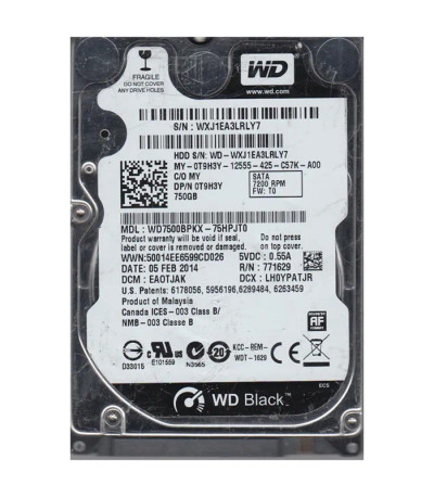 WD7500BPKX-75HPJT0 - Western Digital 750GB 7200RPM SATA 2.5-Inch HDD